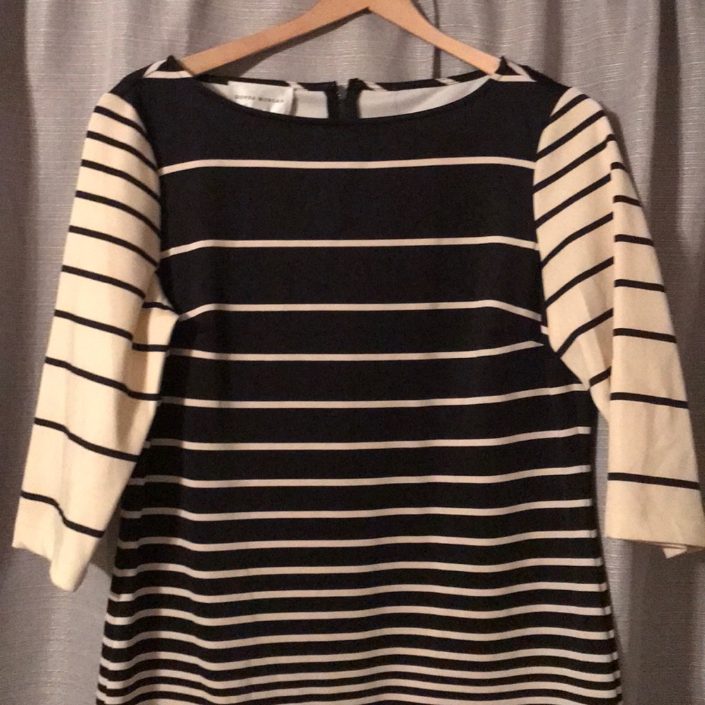 NWT, Donna Morgan dress, size14, balk/cream